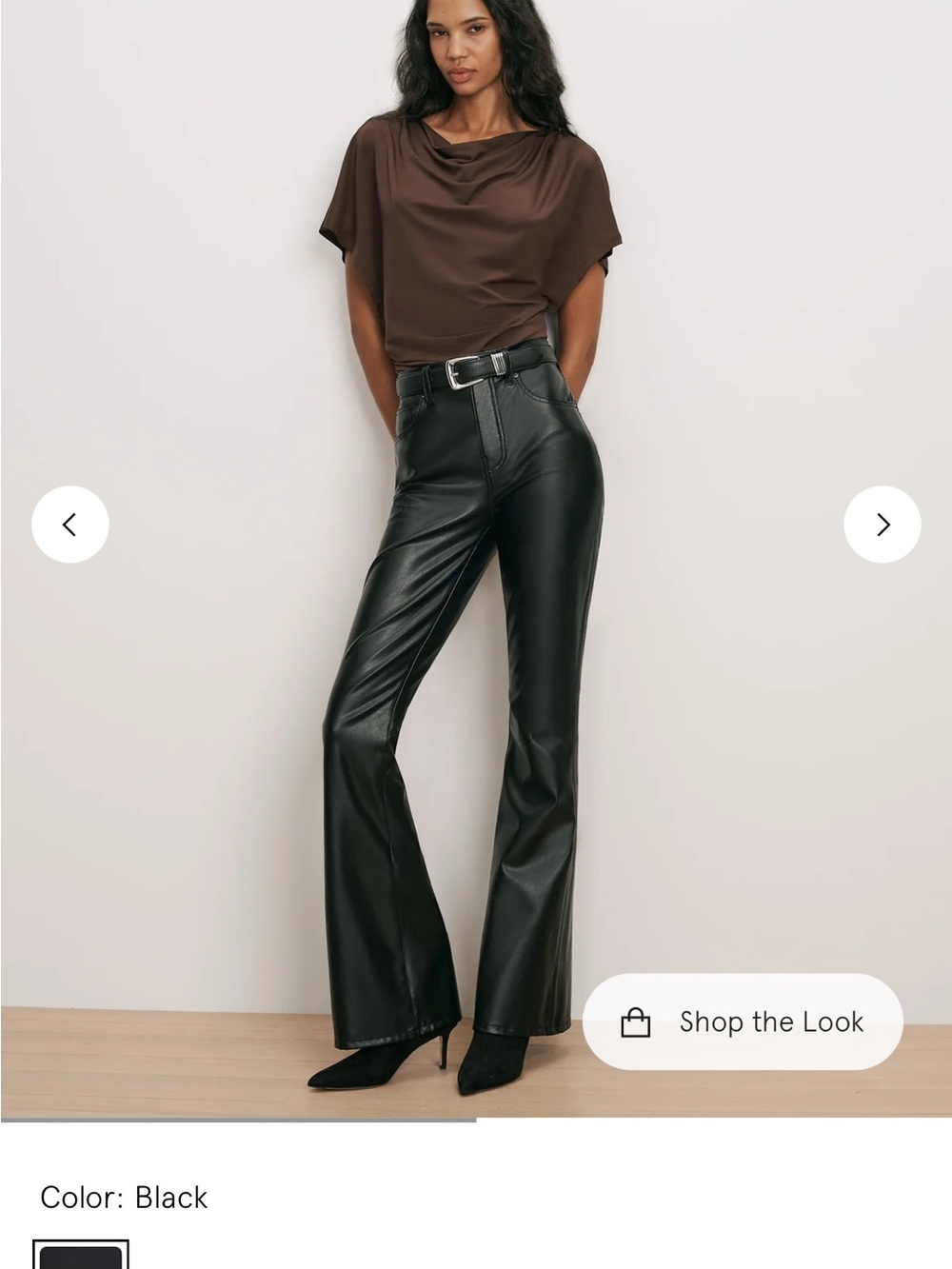 Veronica Beard Black Faux-Leather Flare Pants - BEVERLY